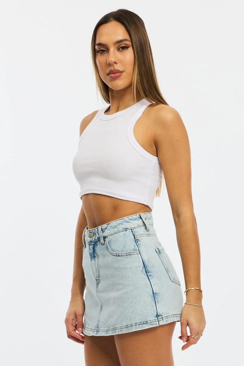 Denim Mini Skorts High Rise sold by Ally Fashion product image thumbnail 4