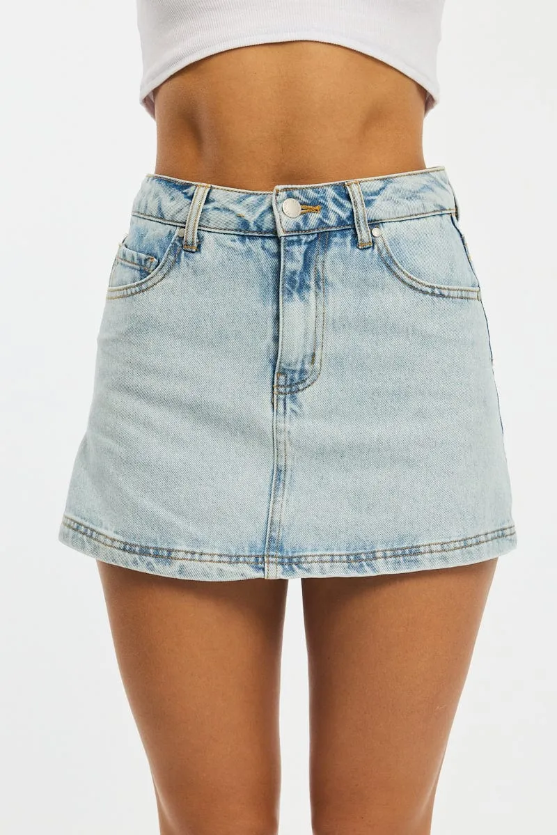 Denim Mini Skorts High Rise sold by Ally Fashion product image thumbnail 2