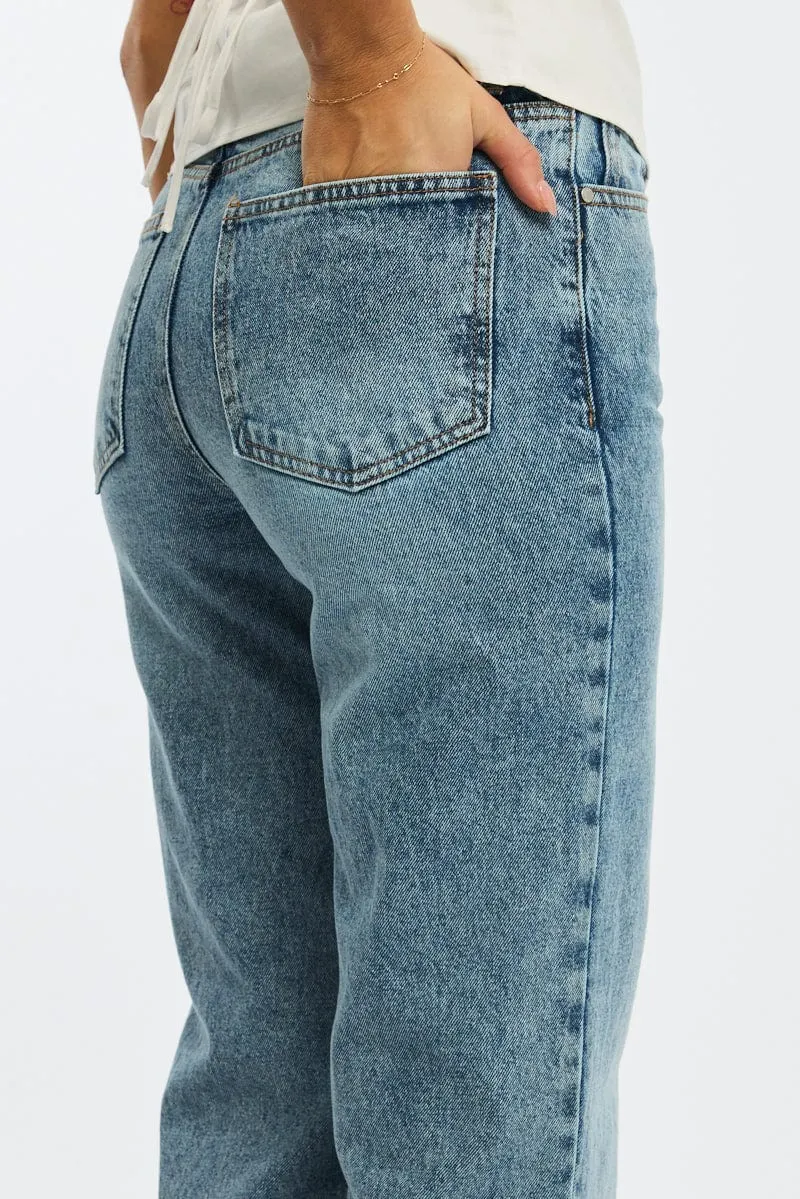 Denim Wide Leg Jeans Mid Rise sold by Ally Fashion product image thumbnail 5