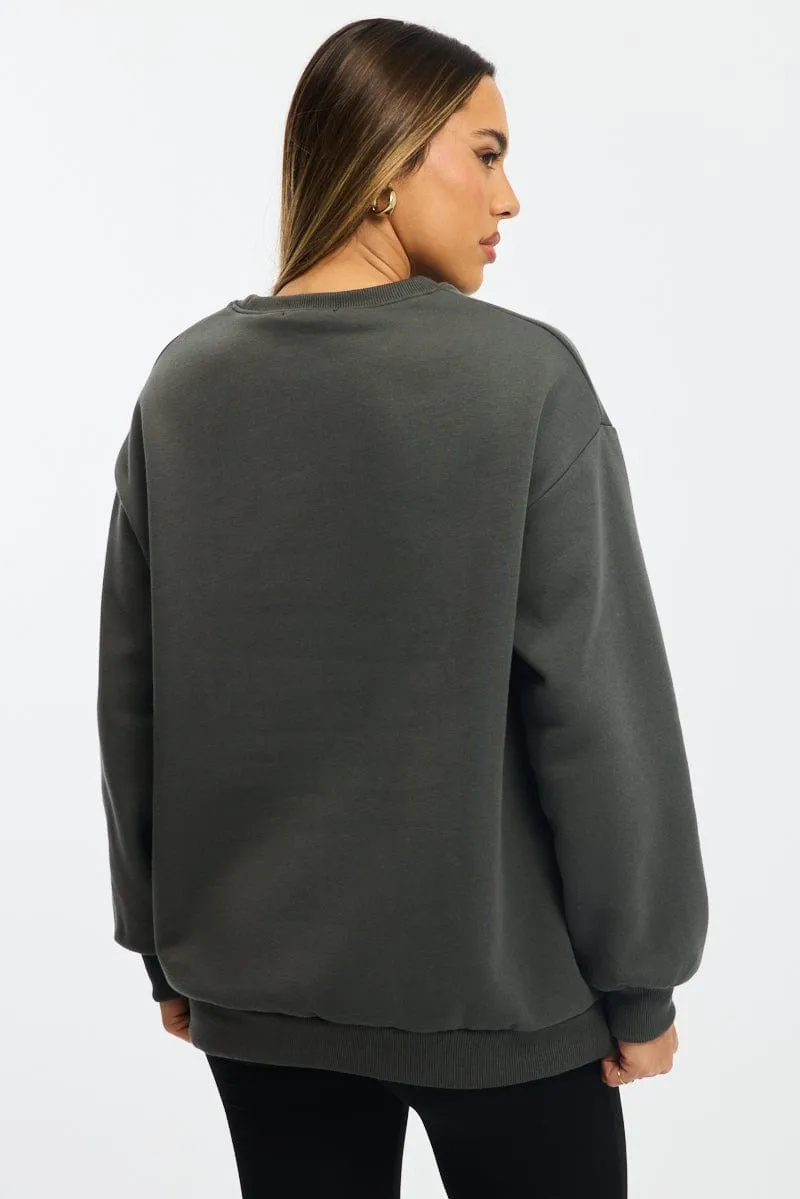 Grey Graphic Hoodie Long Sleeve sold by Ally Fashion product image thumbnail 4