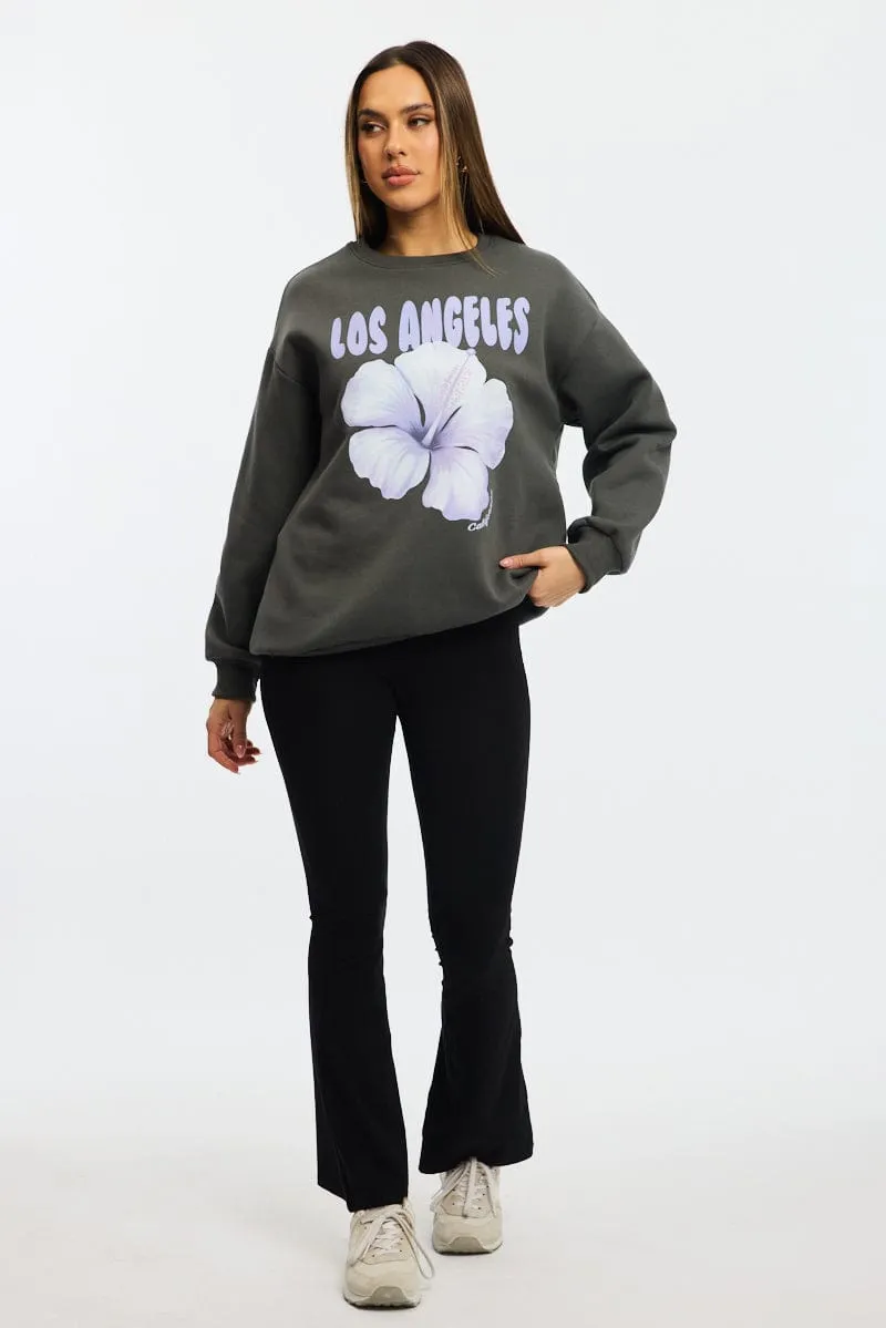 Grey Graphic Hoodie Long Sleeve sold by Ally Fashion product image thumbnail 2