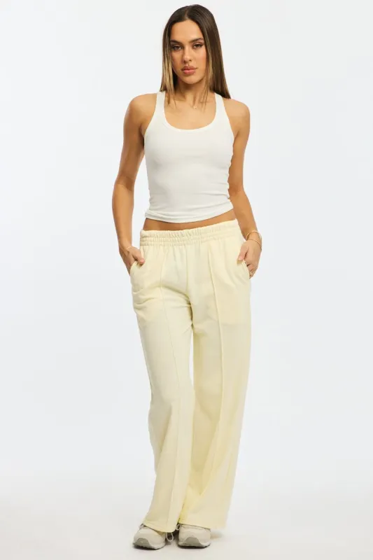 White Track Pants Wide Leg sold by Ally Fashion