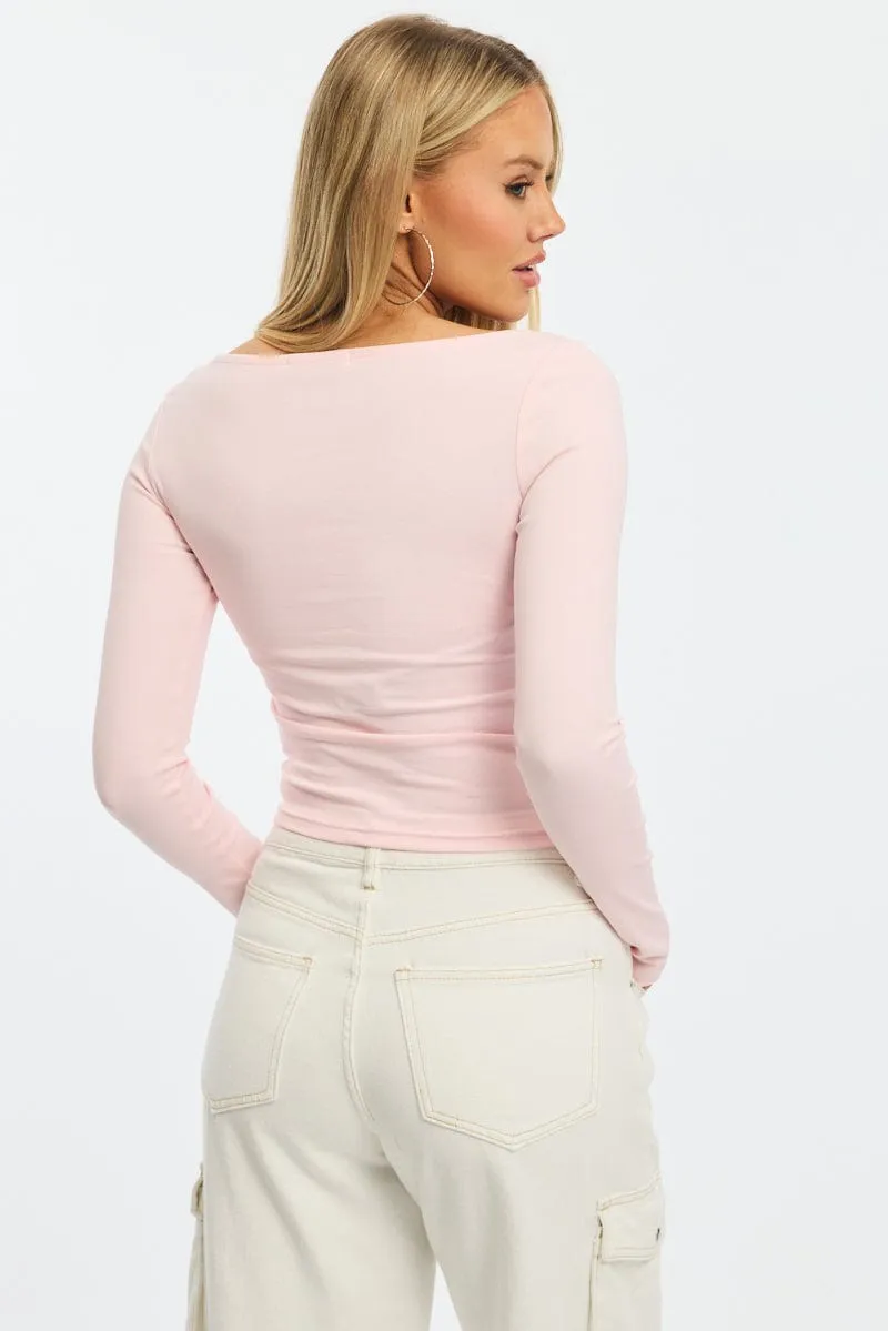 Pink Graphic Tee Long Sleeve sold by Ally Fashion product image thumbnail 4