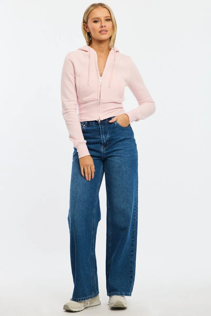 Pink Zip Through Hoodie sold by Ally Fashion product image thumbnail 2