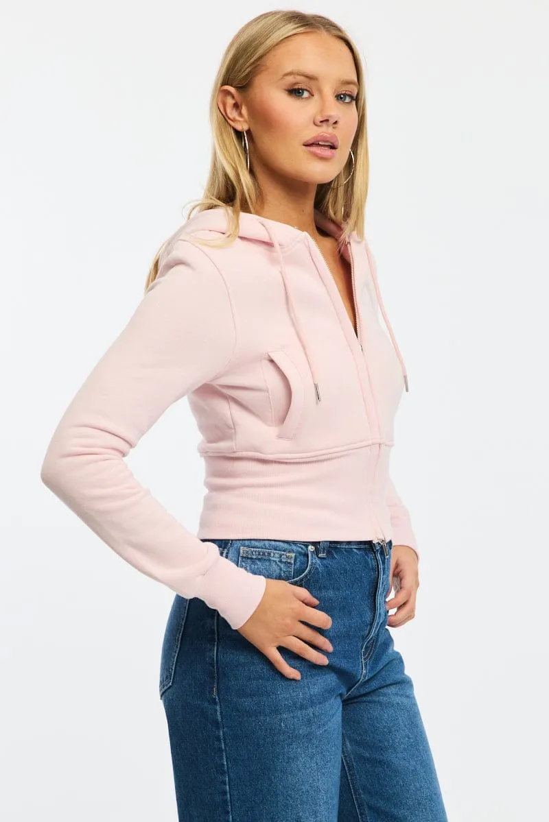 Pink Zip Through Hoodie sold by Ally Fashion product image thumbnail 3