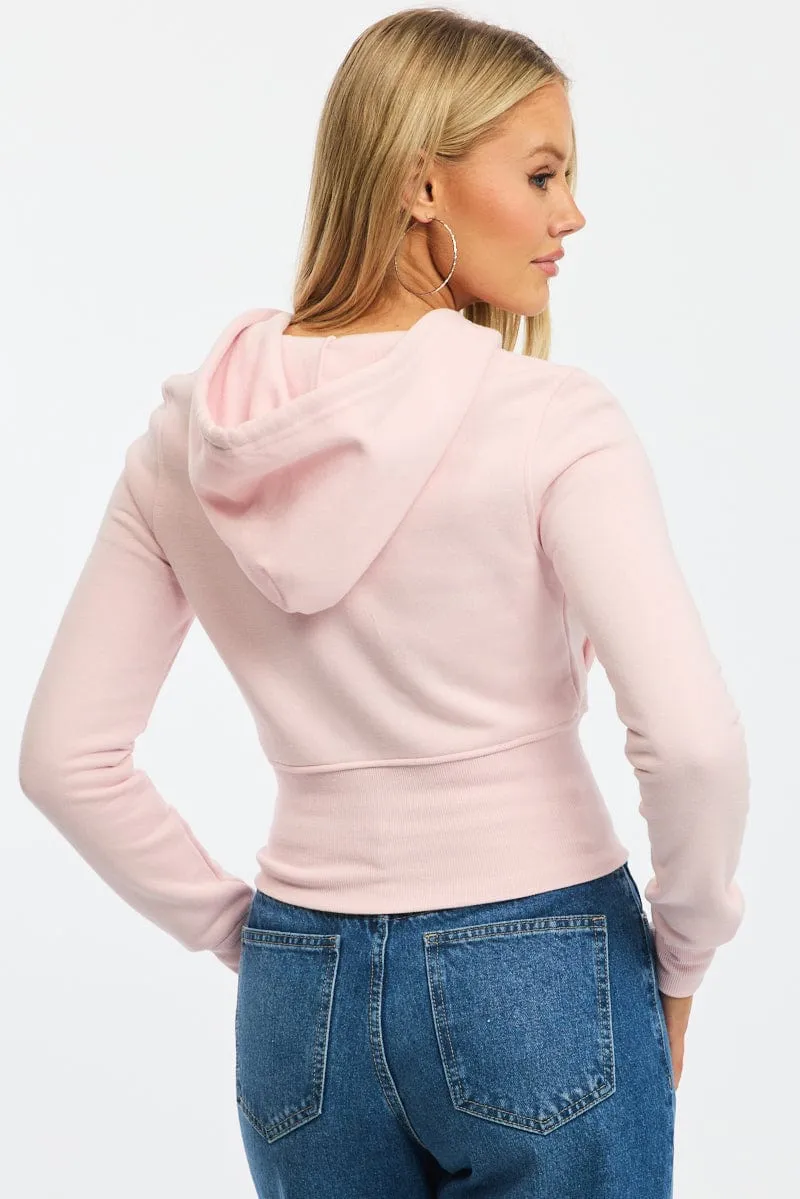 Pink Zip Through Hoodie sold by Ally Fashion product image thumbnail 4