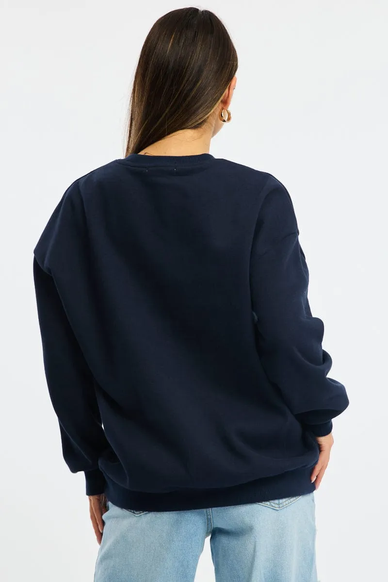 Blue Graphic Sweater Long Sleeve sold by Ally Fashion product image thumbnail 4