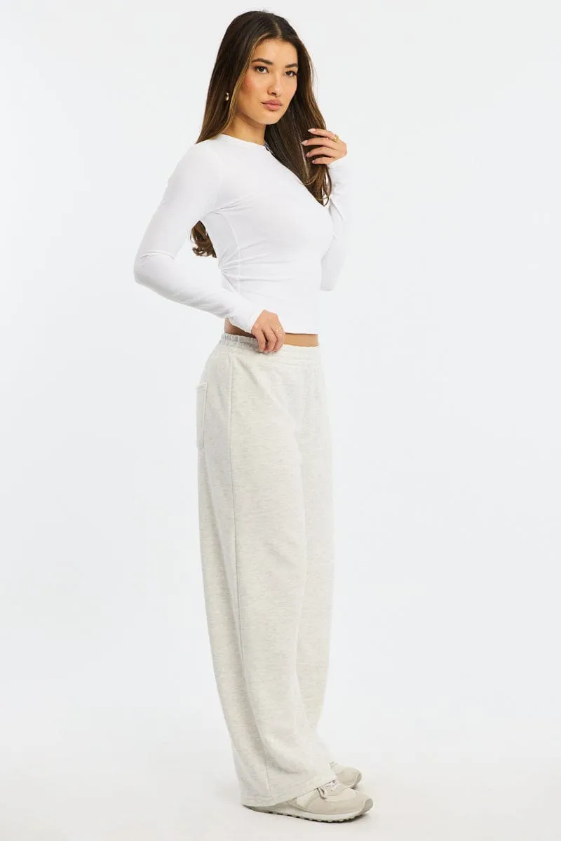Grey Track Pants Wide Leg sold by Ally Fashion product image thumbnail 3