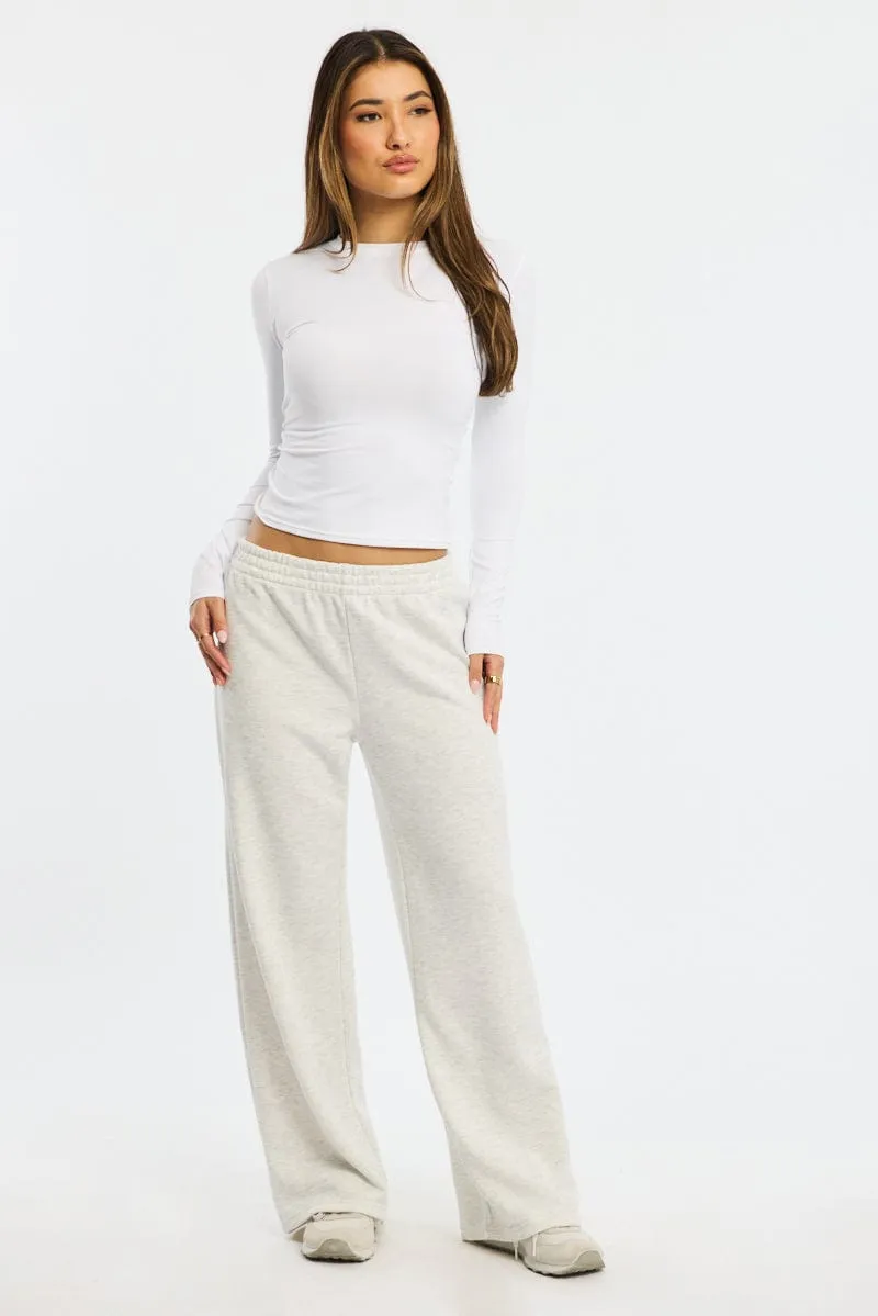 Grey Track Pants Wide Leg sold by Ally Fashion