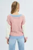 Multi Knit Top Long Sleeve Round Neck Colour Block sold by Ally Fashion