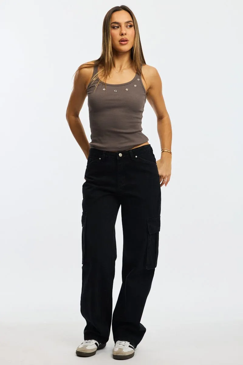 Grey Tank Top sold by Ally Fashion product image thumbnail 2
