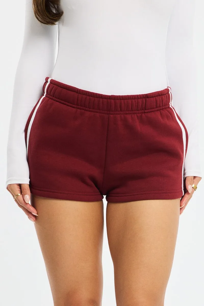 Red Track Shorts Elasticated sold by Ally Fashion product image thumbnail 2