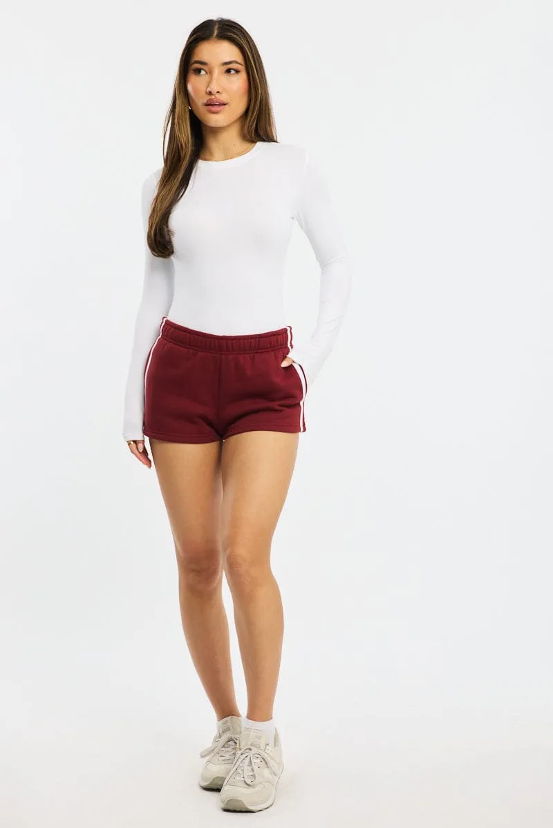 Red Track Shorts Elasticated sold by Ally Fashion product image thumbnail 3