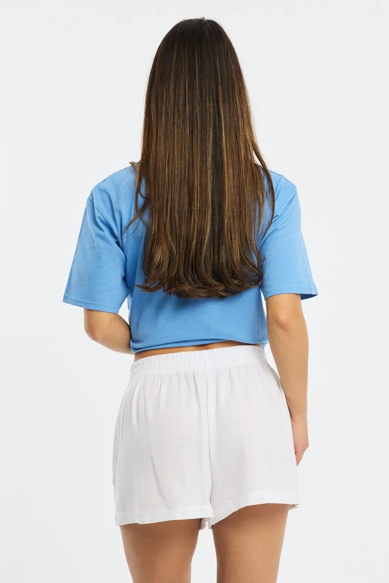 White Shorts Elasticated Waist sold by Ally Fashion product image thumbnail 4