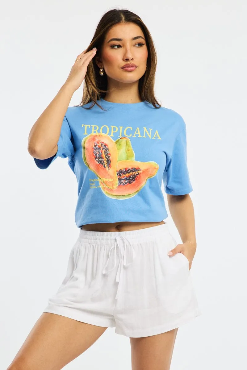 White Shorts Elasticated Waist sold by Ally Fashion