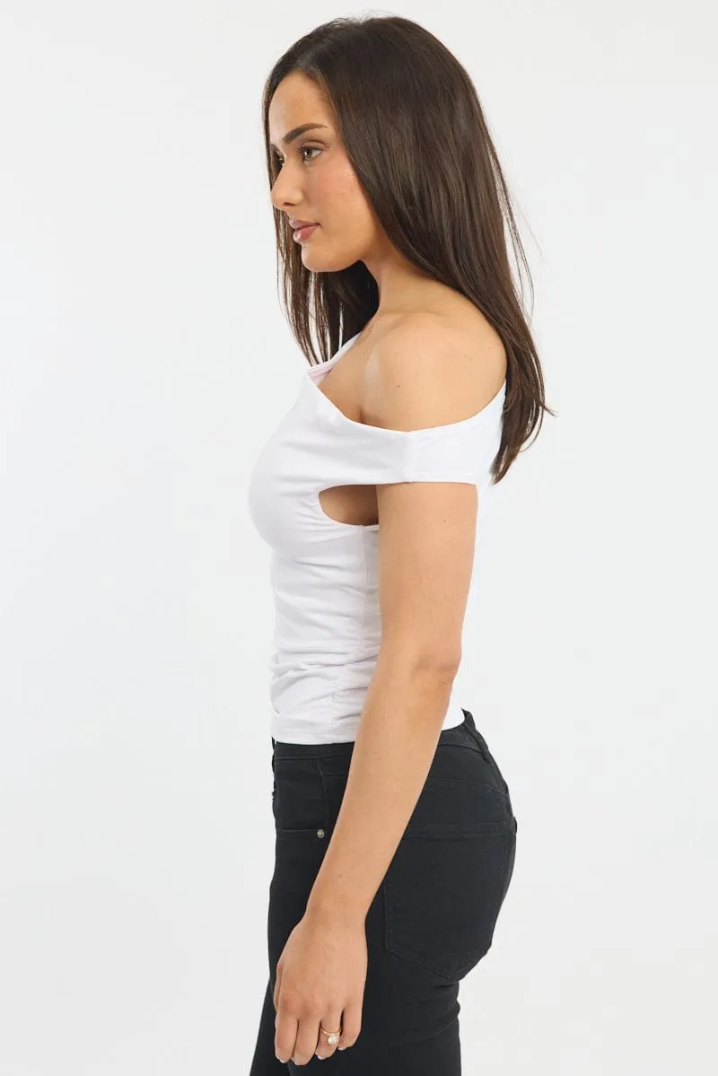 White Off Shoulder Top sold by Ally Fashion product image thumbnail 3