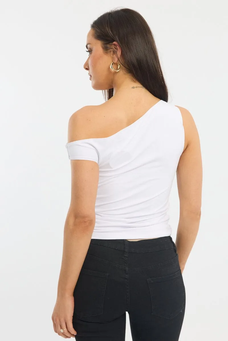 White Off Shoulder Top sold by Ally Fashion product image thumbnail 4