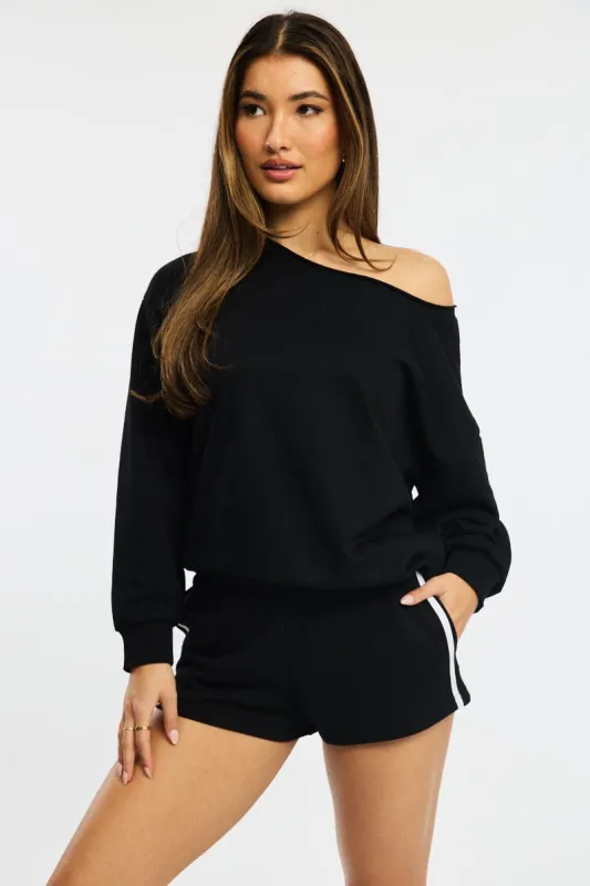 Black Track Shorts Elasticated sold by Ally Fashion