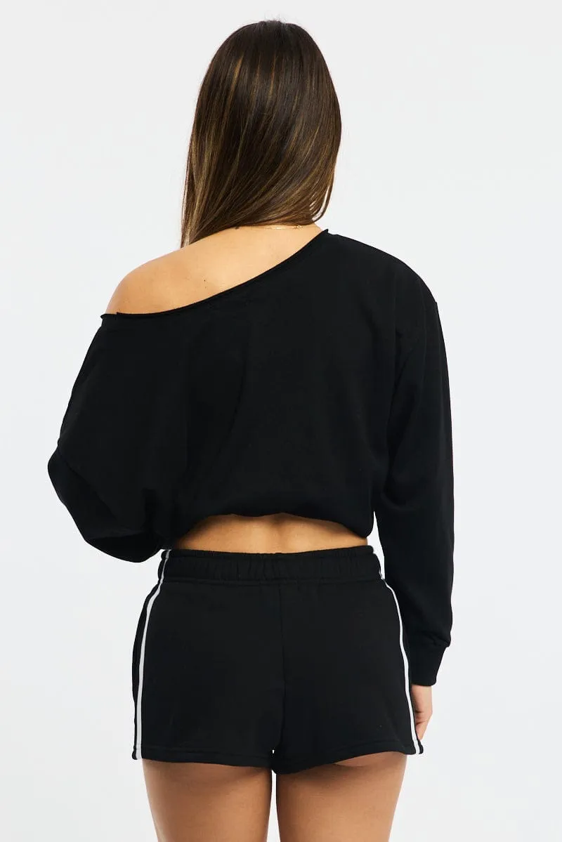 Black Track Shorts Elasticated sold by Ally Fashion product image thumbnail 5