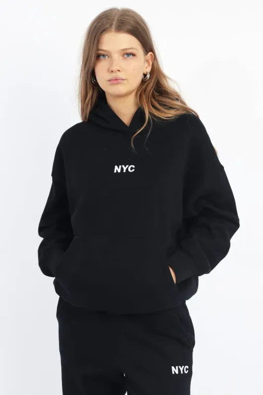 Black Hoodie Sweater Long Sleeve sold by Ally Fashion