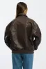 Brown Bomber Jacket Faux Leather sold by Ally Fashion