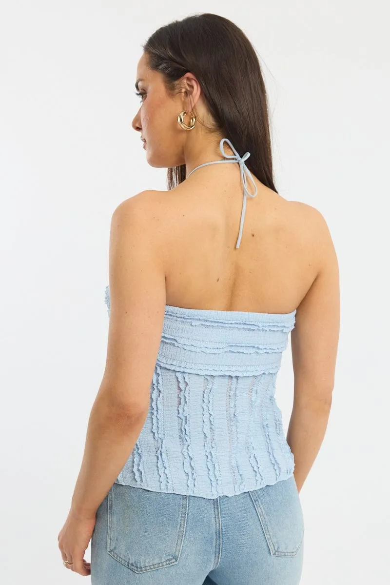 Blue Halter Top Sleeveless sold by Ally Fashion product image thumbnail 4