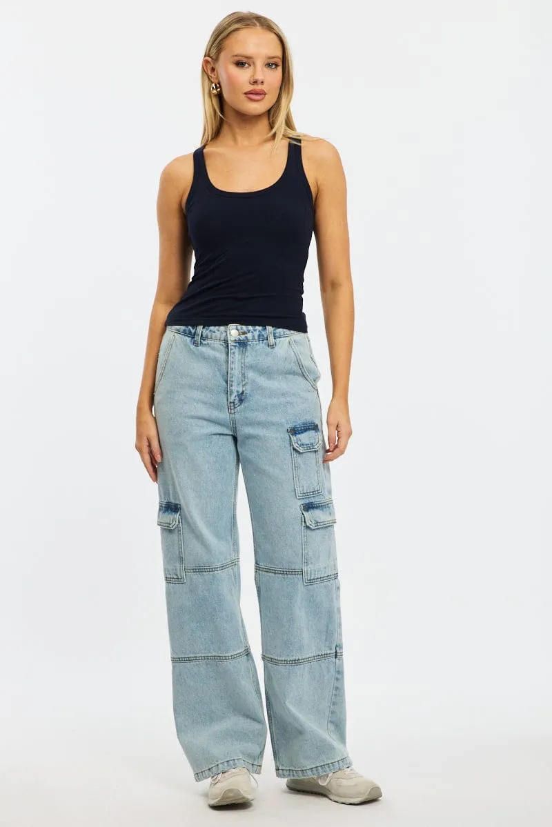 Blue Tank Sleeveless sold by Ally Fashion product image thumbnail 2