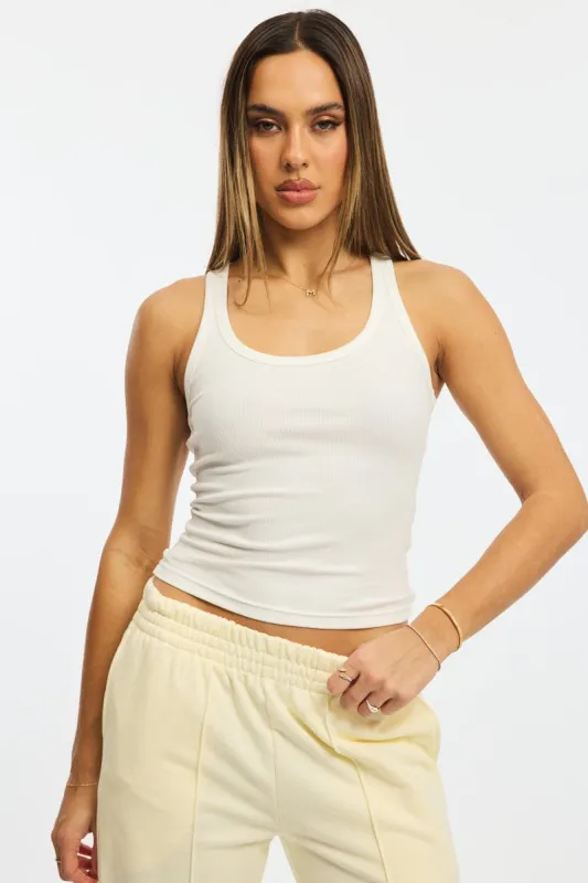 White Tank Sleeveless sold by Ally Fashion