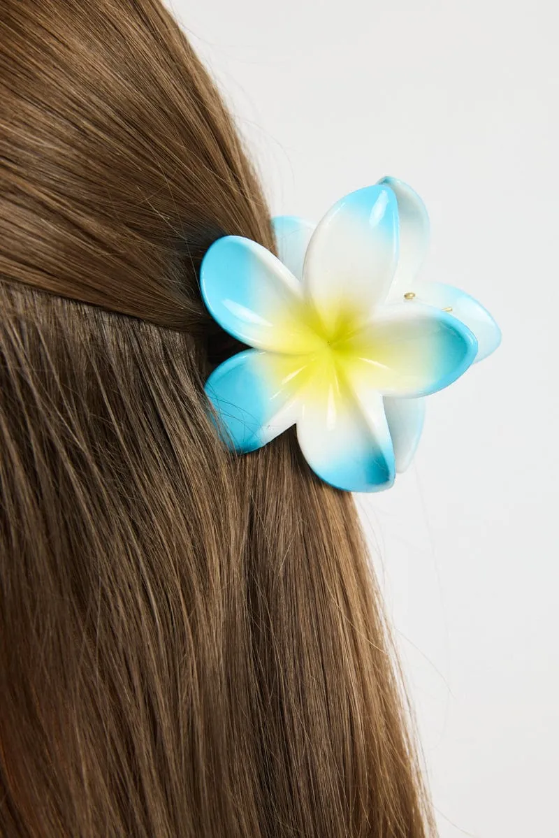 Blue Hibiscus Flower Hair Claw Clip sold by Ally Fashion product image thumbnail 2