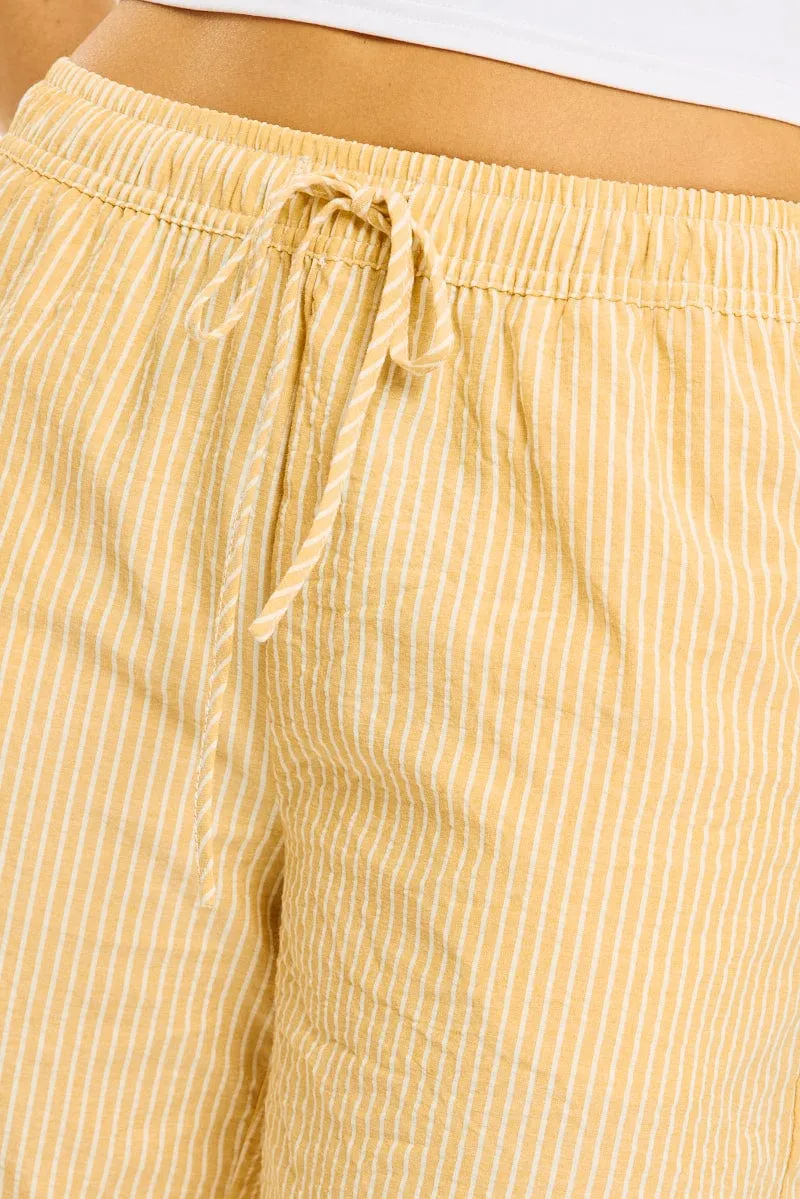 Yellow Stripe Wide Leg Pants Elasticated Waist sold by Ally Fashion product image thumbnail 5