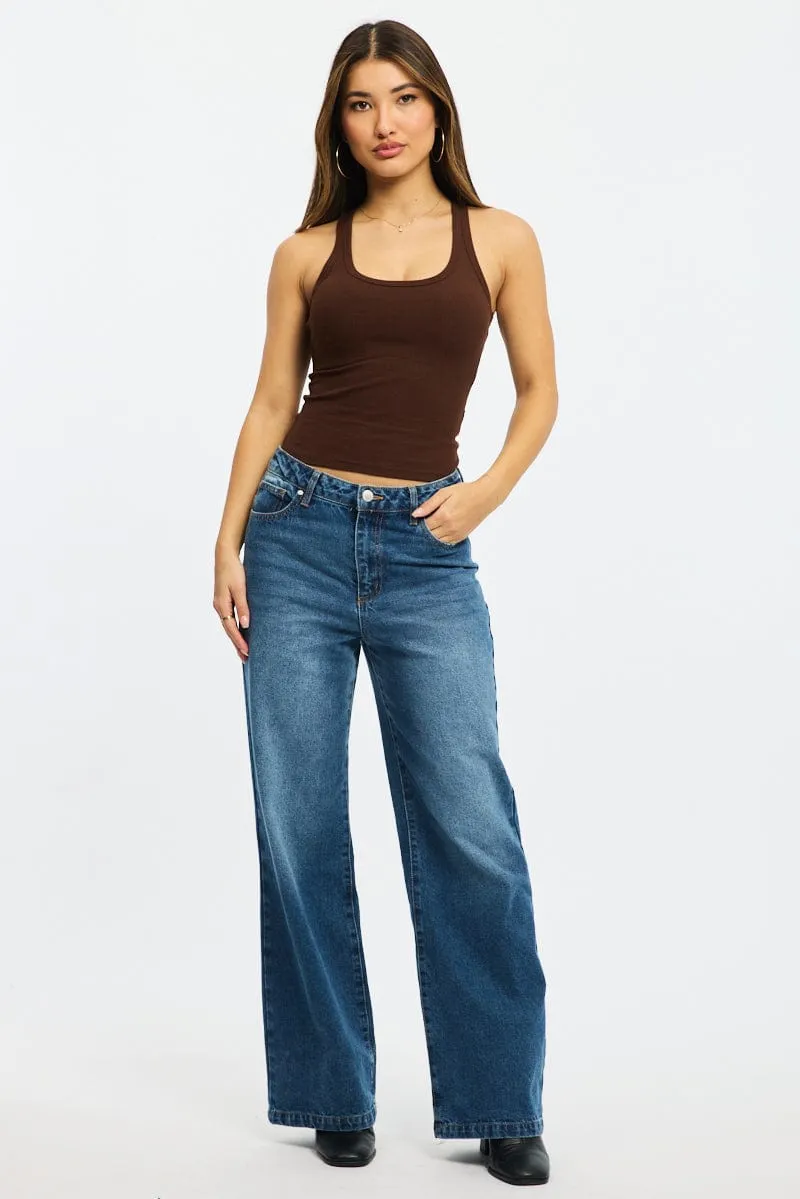 Brown Tank Sleeveless sold by Ally Fashion product image thumbnail 2