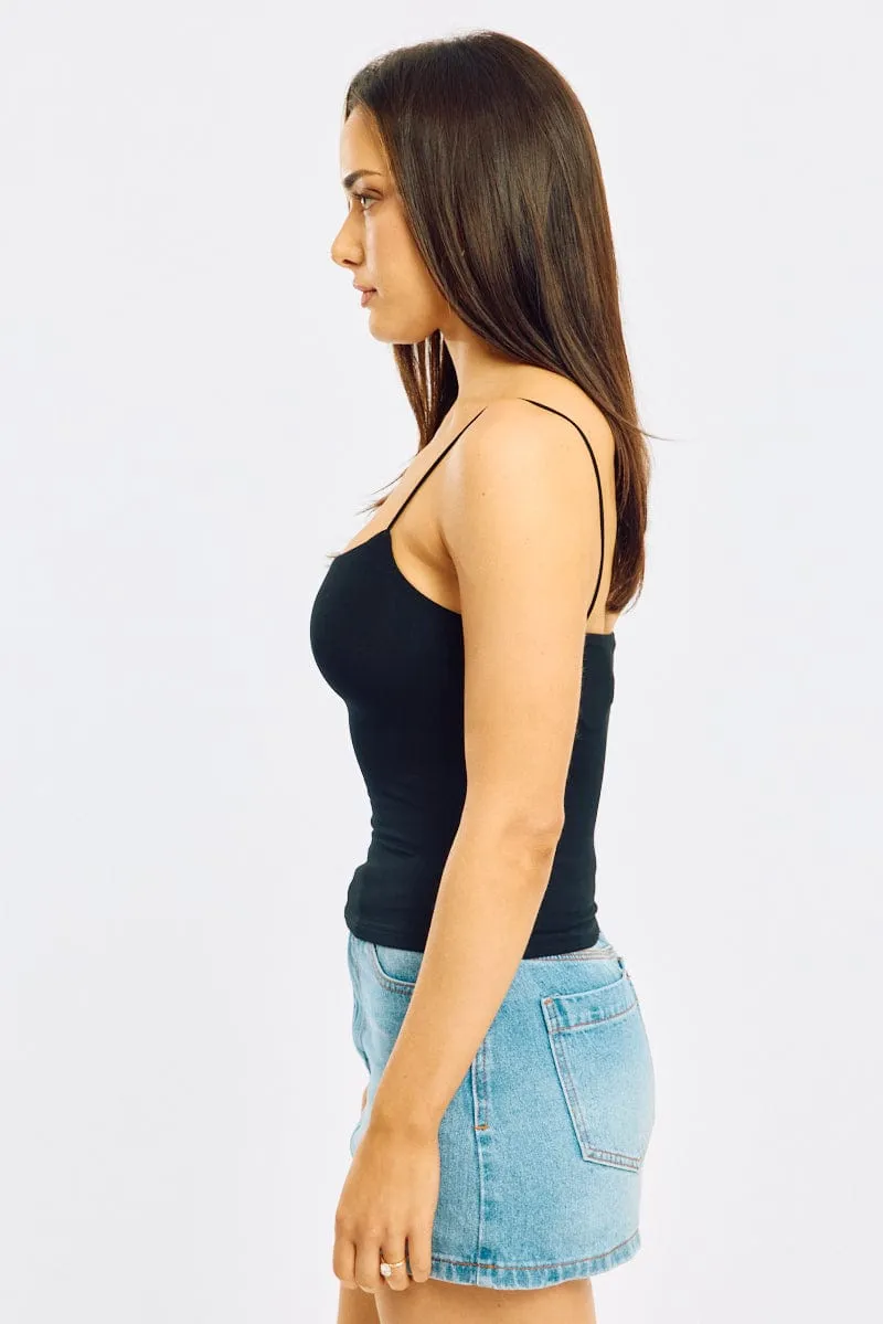 Black Supersoft Singlet Double Layer sold by Ally Fashion product image thumbnail 3