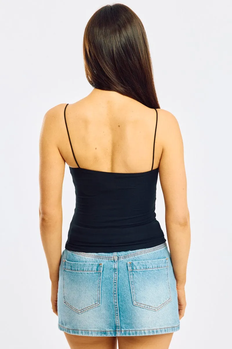 Black Supersoft Singlet Double Layer sold by Ally Fashion product image thumbnail 4