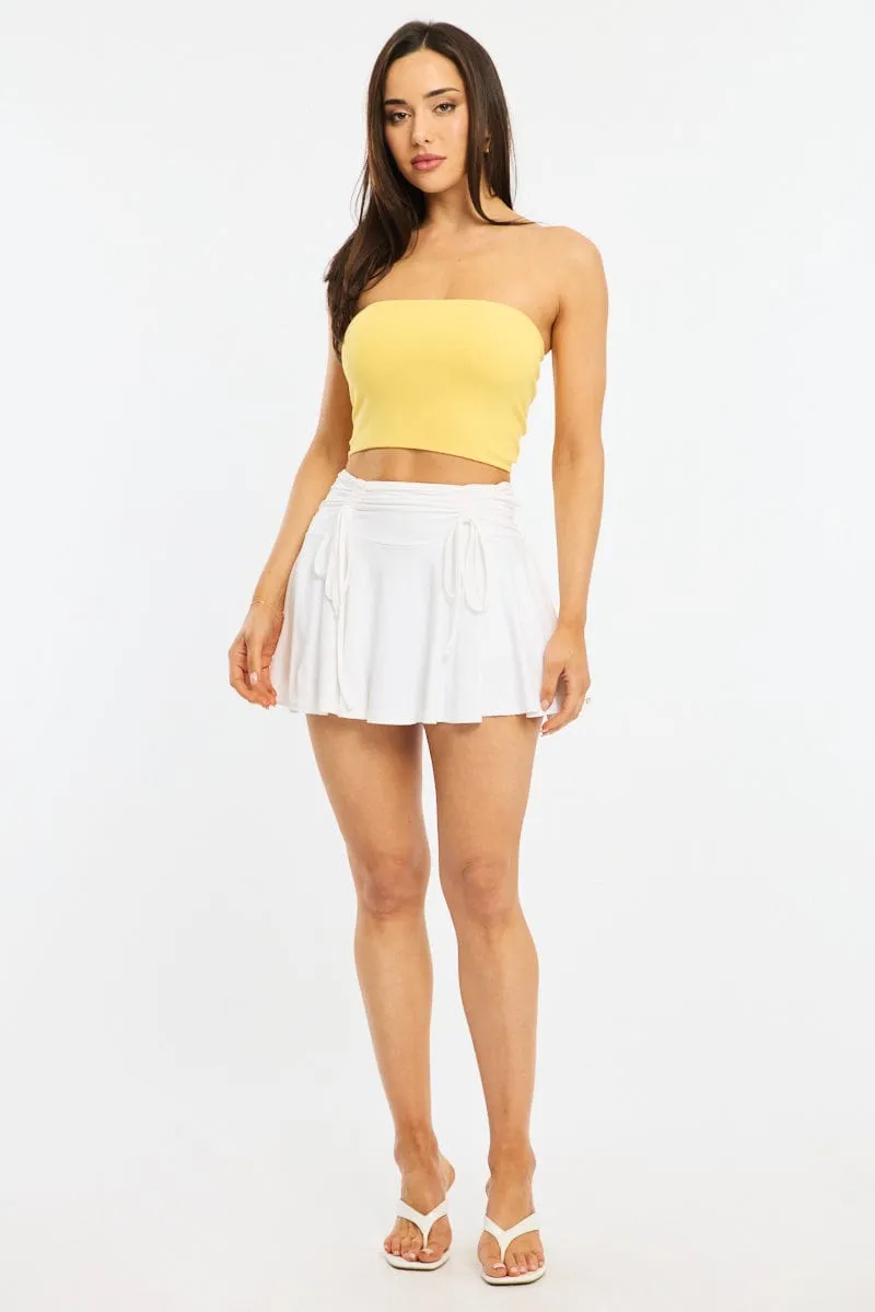 Yellow Bandeau Top Sleeveless Strapless Rib sold by Ally Fashion product image thumbnail 2