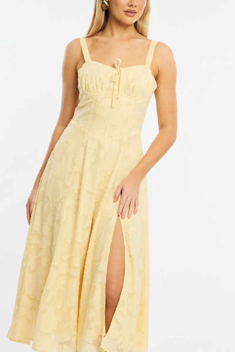 Yellow Midi Dress Burn Out sold by Ally Fashion product image thumbnail 5