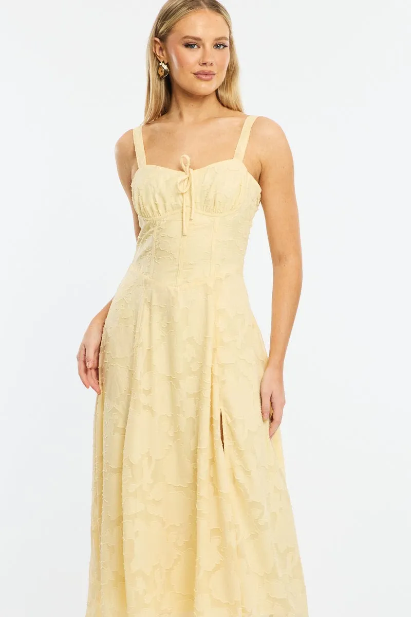 Yellow Midi Dress Burn Out sold by Ally Fashion product image thumbnail 2