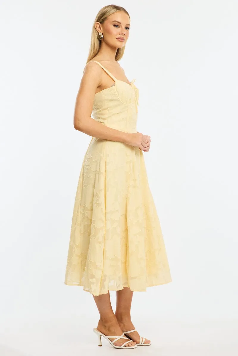 Yellow Midi Dress Burn Out sold by Ally Fashion product image thumbnail 3