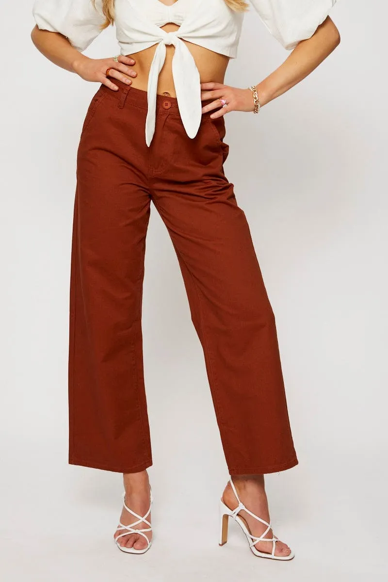 Beige Pants Wide Leg Cotton sold by Ally Fashion product image thumbnail 2