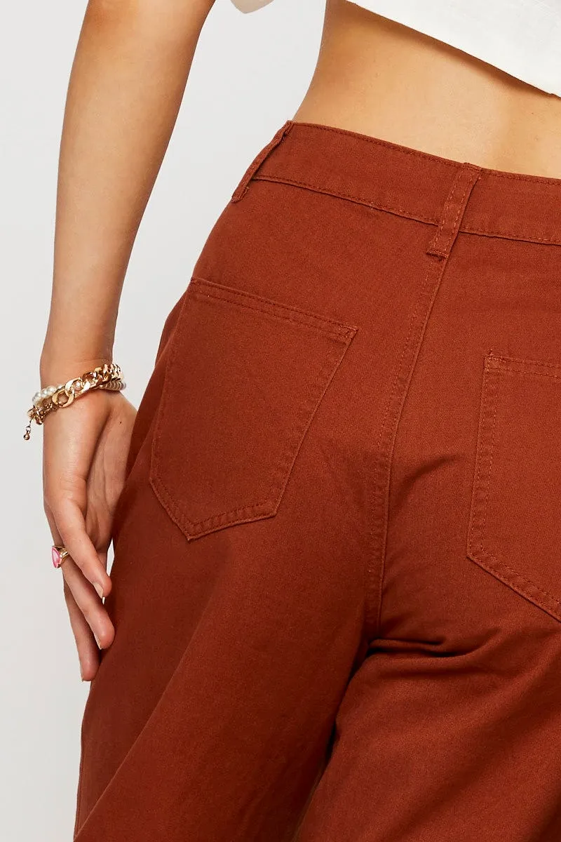 Beige Pants Wide Leg Cotton sold by Ally Fashion product image thumbnail 5