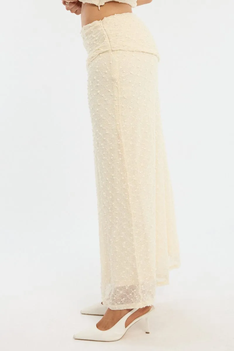 Yellow Maxi Skirt Textured Gathered Waist Stretch Lined sold by Ally Fashion product image thumbnail 3