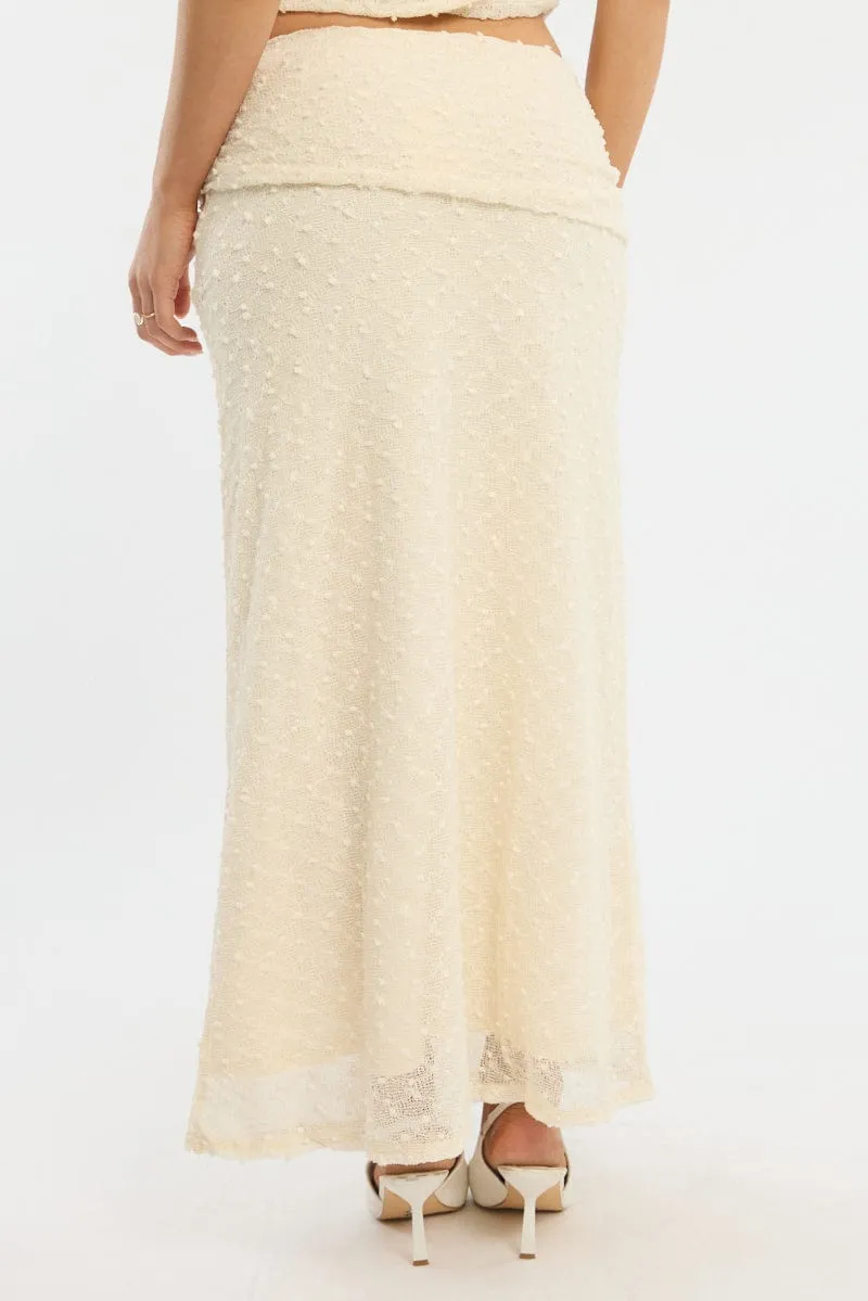 Yellow Maxi Skirt Textured Gathered Waist Stretch Lined sold by Ally Fashion product image thumbnail 4