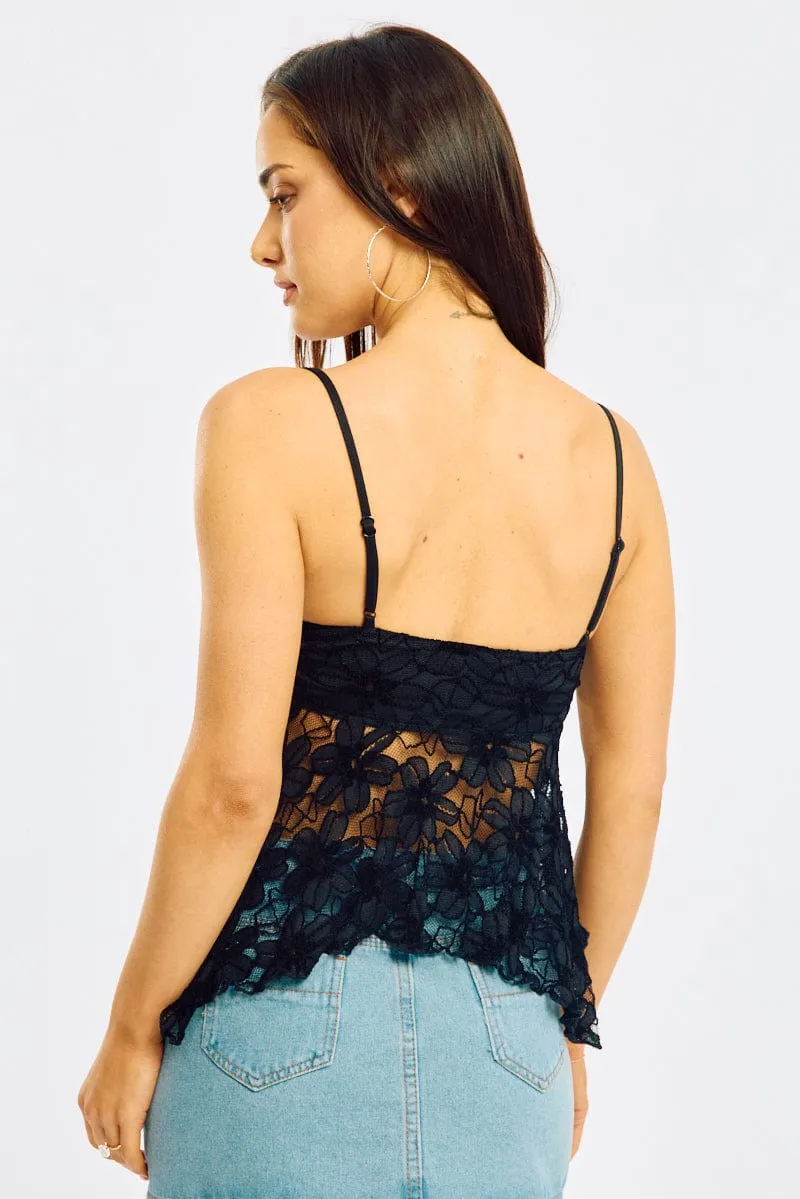 Black Singlet Top Lace sold by Ally Fashion product image thumbnail 4