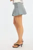 Grey Mini Skort Skirt Knife Pleat Buckle Detail sold by Ally Fashion