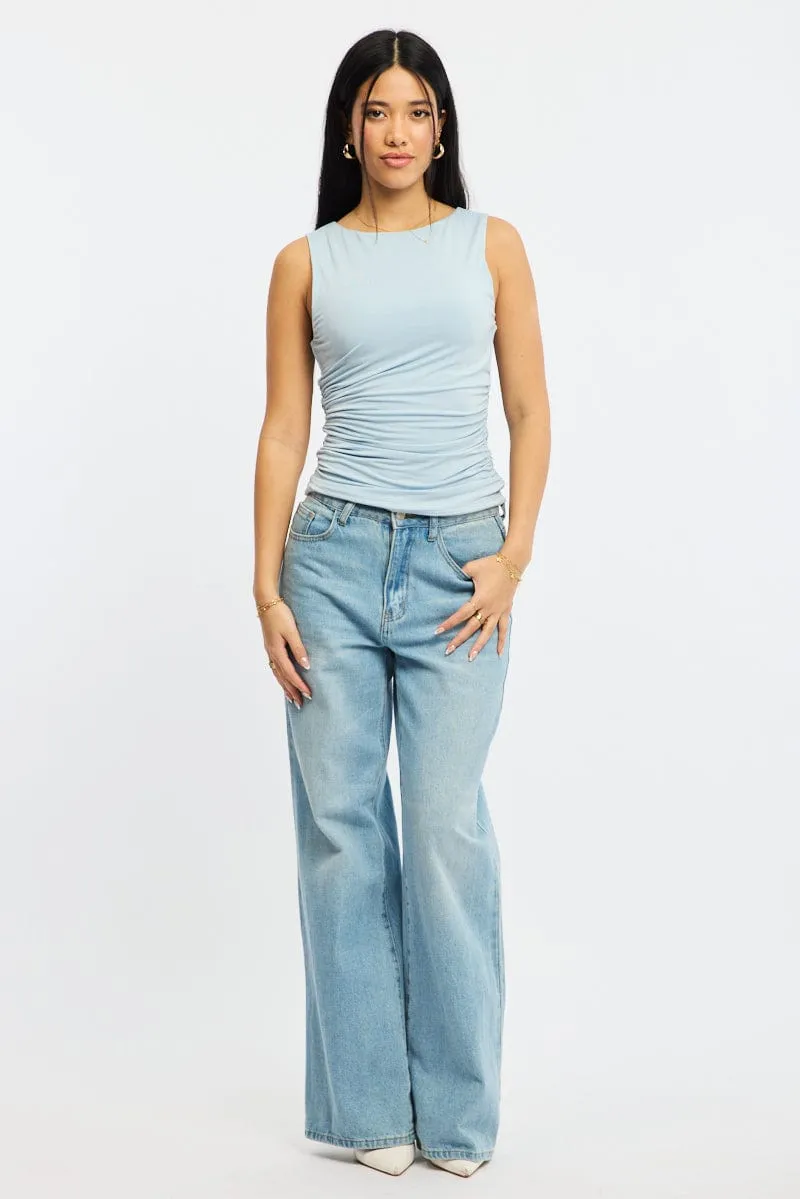 Blue Supersoft Tank Sleeveless sold by Ally Fashion product image thumbnail 2