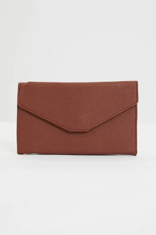 Brown Nyla Rose Classic Wallet With Wrislet Strap sold by Ally Fashion