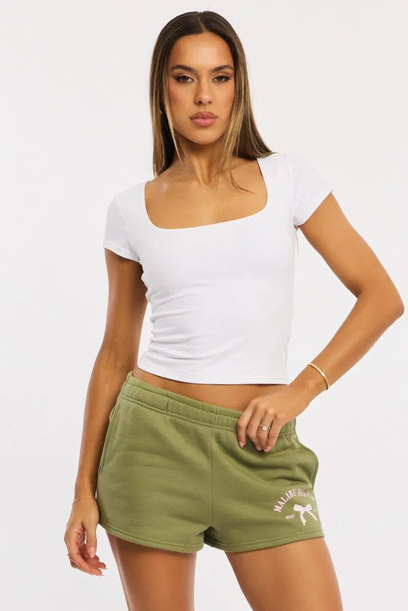 Green Track Short Elasticated Waist sold by Ally Fashion
