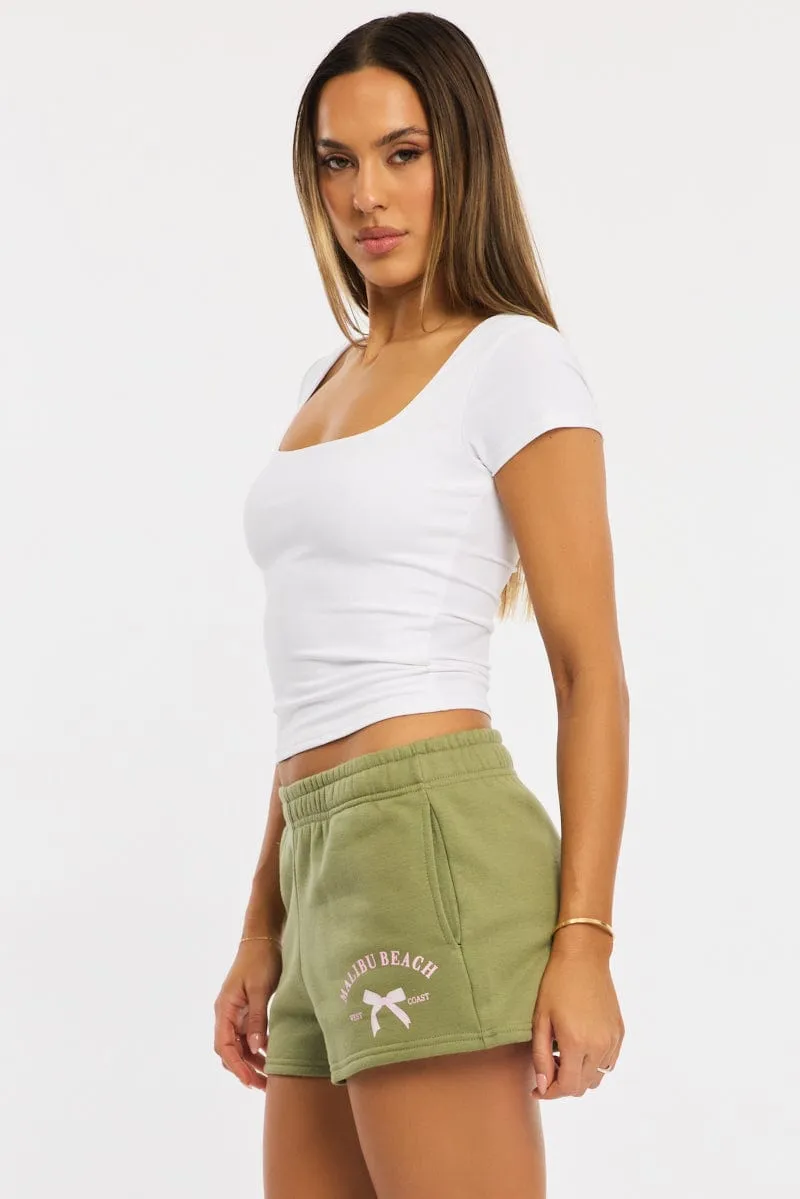 Green Track Short Elasticated Waist sold by Ally Fashion product image thumbnail 3