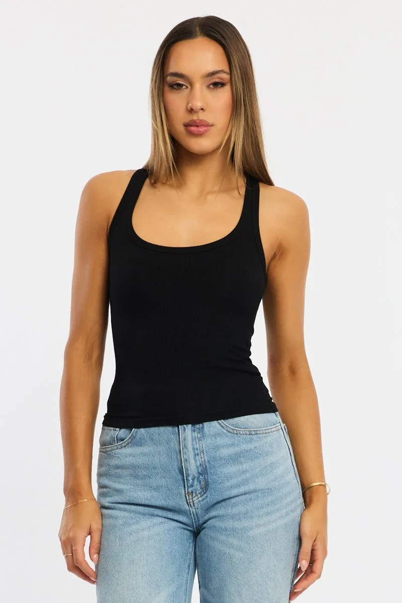 Black Tank Sleeveless sold by Ally Fashion