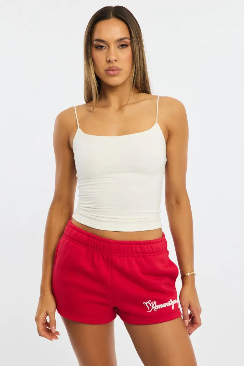 White Supersoft Singlet Double Layer sold by Ally Fashion