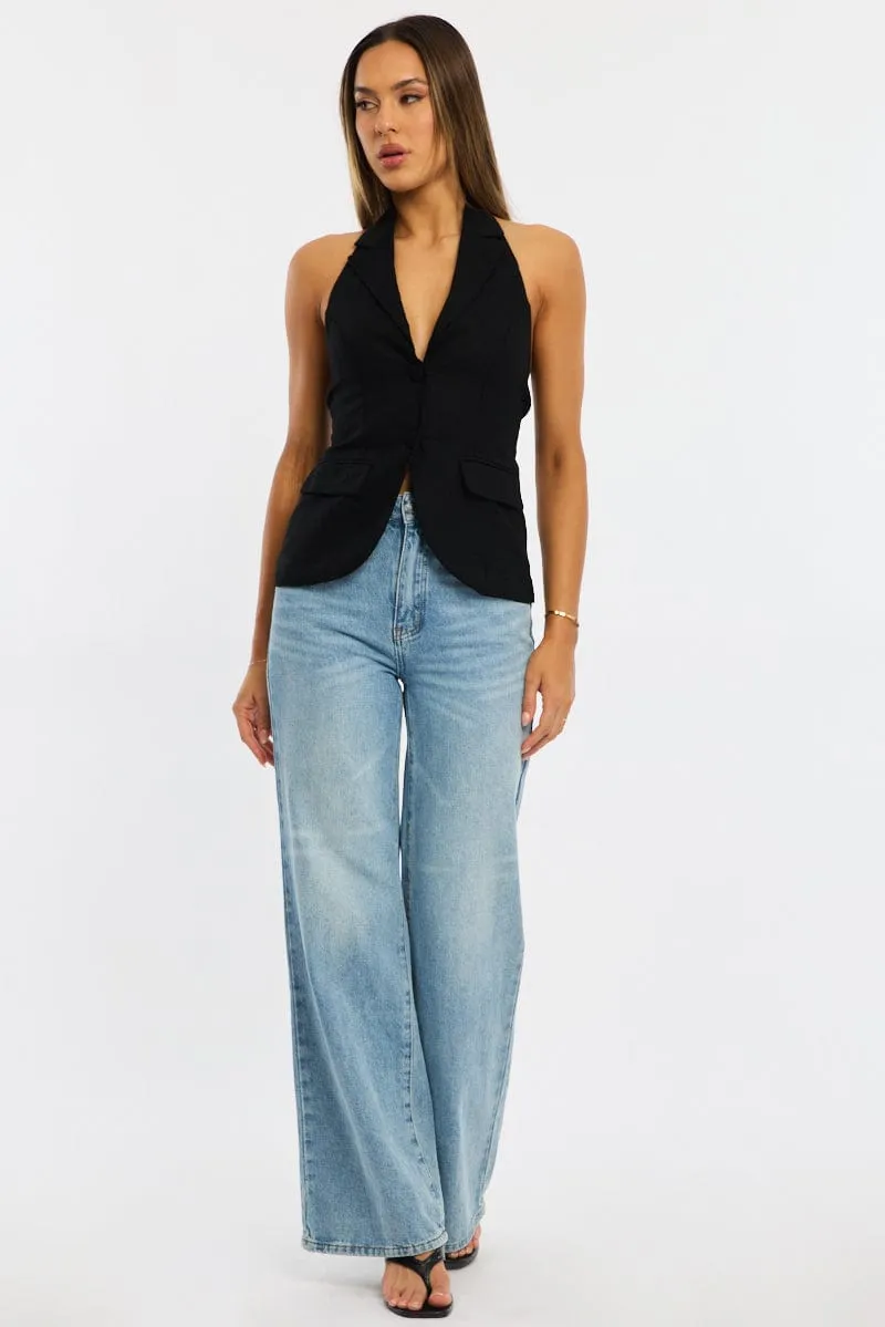 Black Vest Halter Neck sold by Ally Fashion product image thumbnail 2